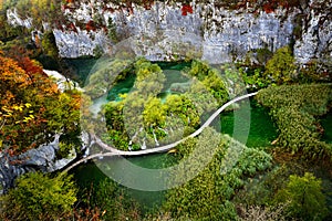 Autumn landscape in Plitvice Lakes National Park, CroatiaÃ¢â¬Å½ photo